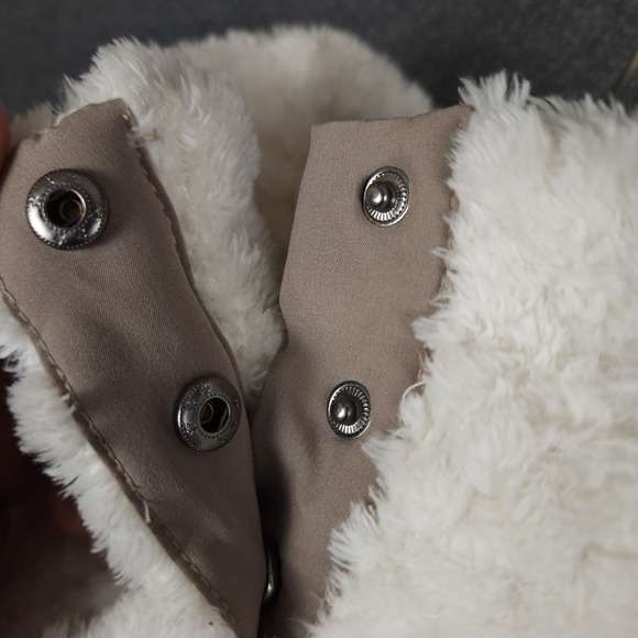 Eddie Bauer Women XL Sherpa Fleece Snap Neck Pullover Ivory Cream Cozy - Picture 7 of 11